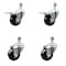 Service Caster 3 Inch SS Hard Rubber Swivel 1/2 Inch Threaded Stem Caster Total Lock Brake, 2PK SCC-SSTSTTL20S314-HRS-121315-2-S2 - alternate 1